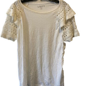 Loft cotton crochet lace sleeve blouse